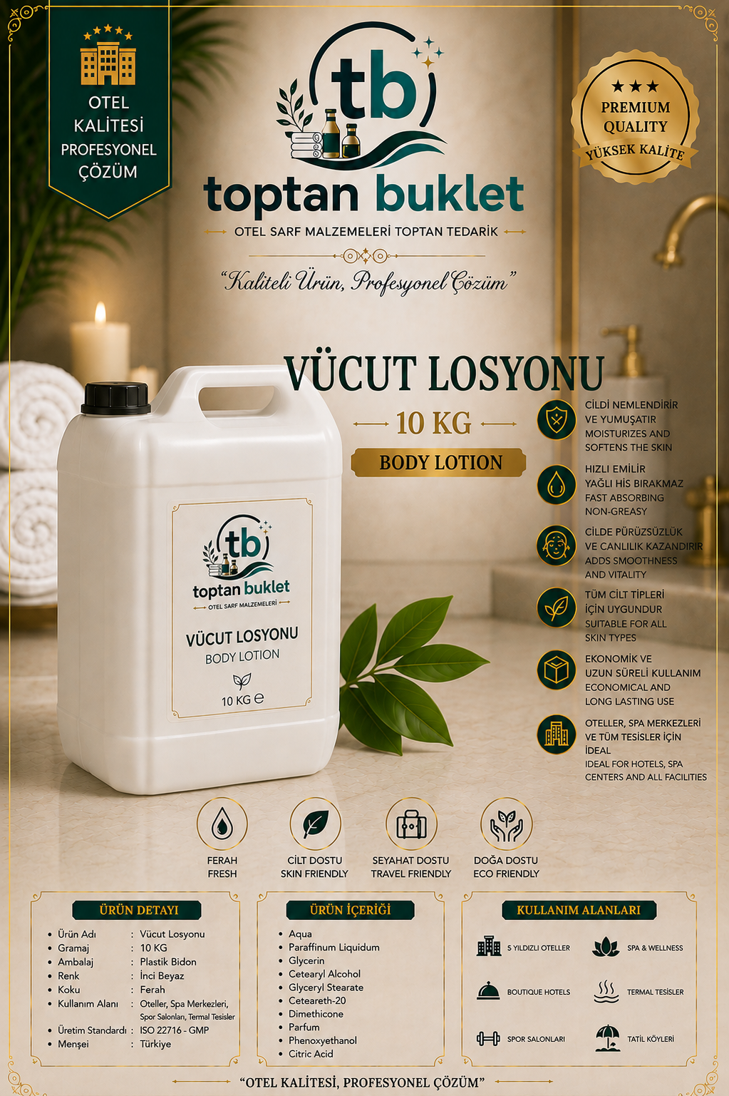 10 KG Toptan Buklet Vucut Losyonu