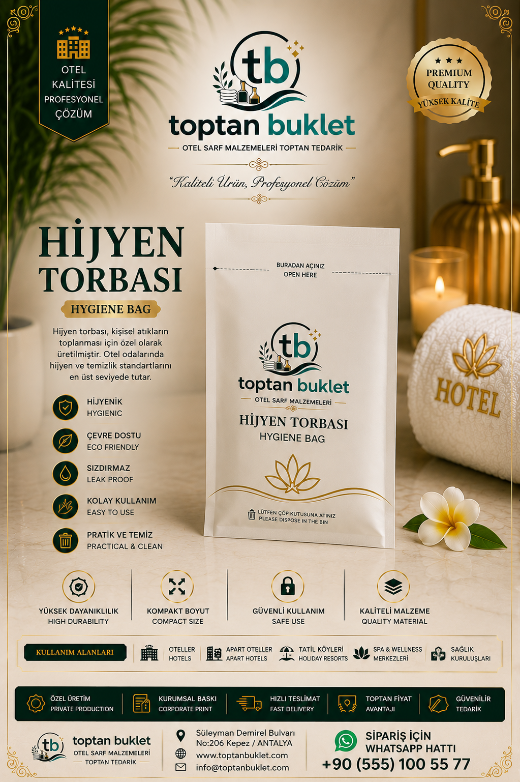 Toptan Buklet Hijyen Torbası
