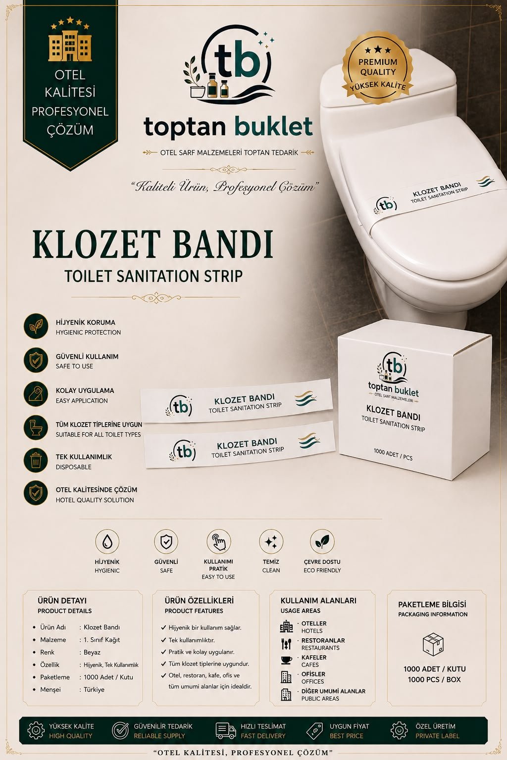 Toptan Buklet Klozet Bandı