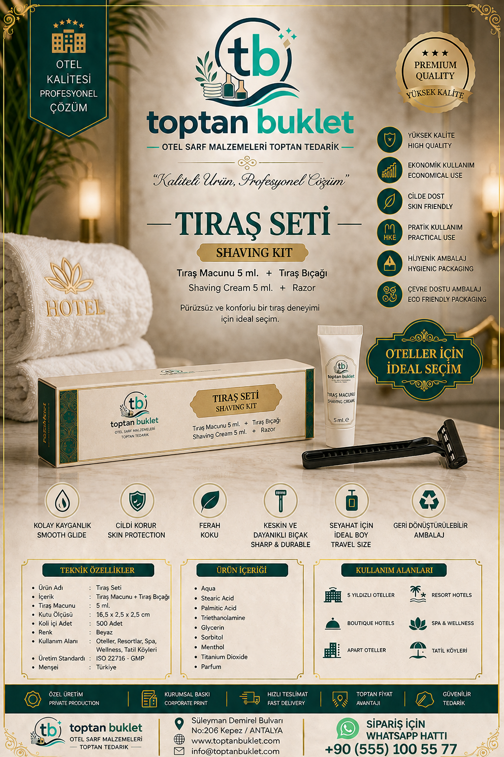 Toptan Buklet Tıraş Seti