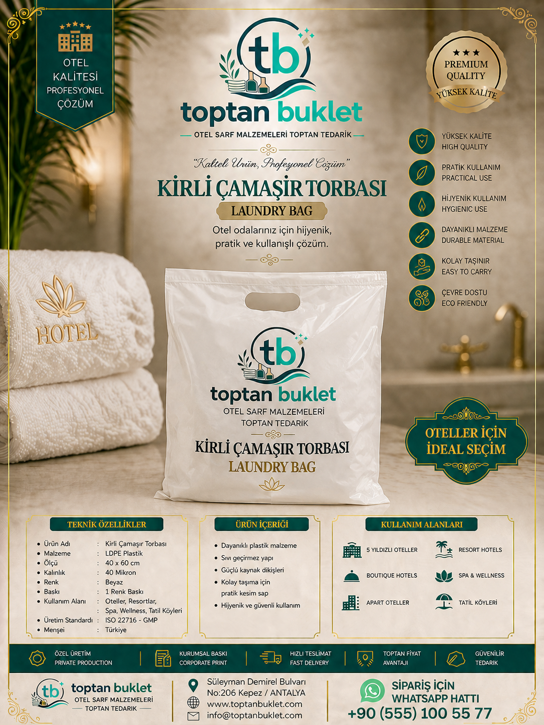 Toptan Buklet Çamaşır Torbası