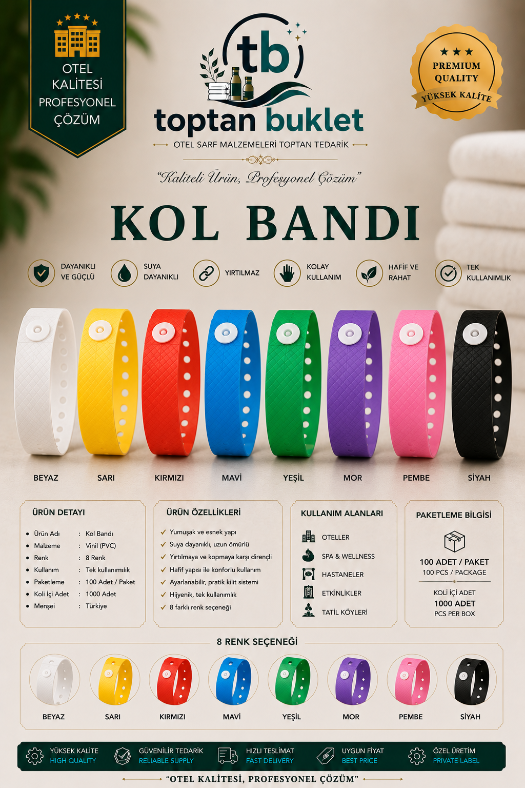 Toptan Buklet Kol Bandı