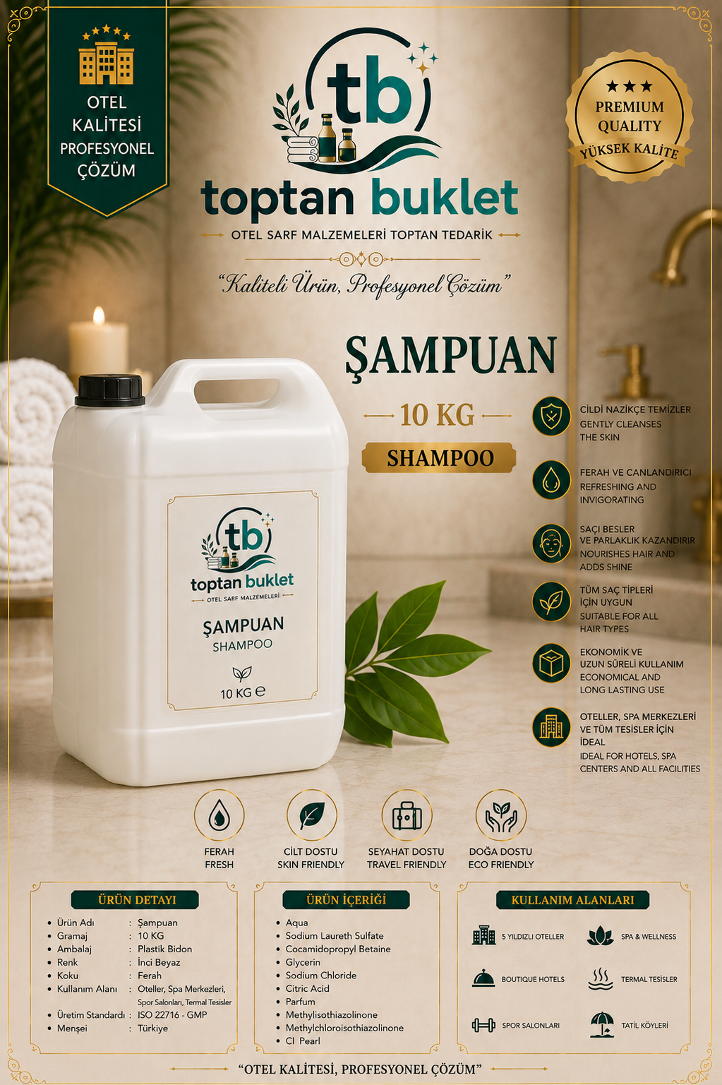 Toptan Buklet 10 Kg Otel Şampuanı
