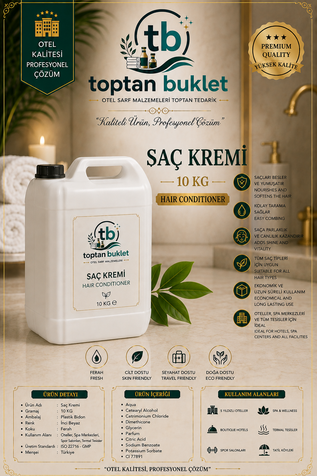 10 KG Toptan Buklet Saç Kremi