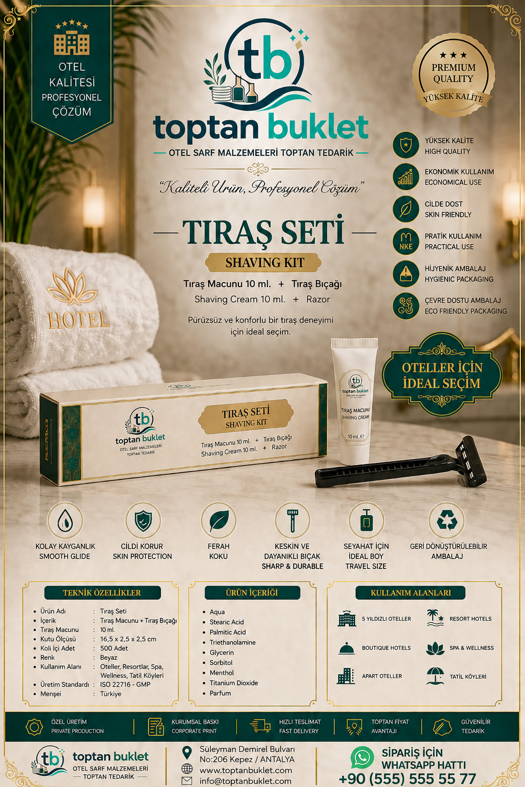 Toptan Buklet Tıraş Seti